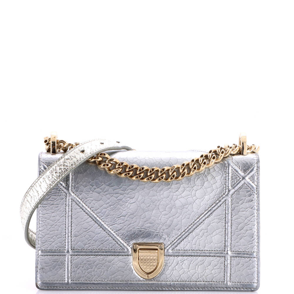 Christian Dior Small Diorama Flap Bag Crackled Deerskin